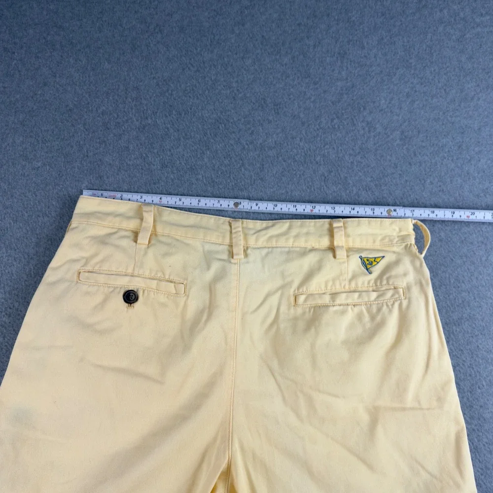 Reed Edward Summer Wash Chino Shorts Yellow Mens 34 Preppy Cotton Twill 9.5in